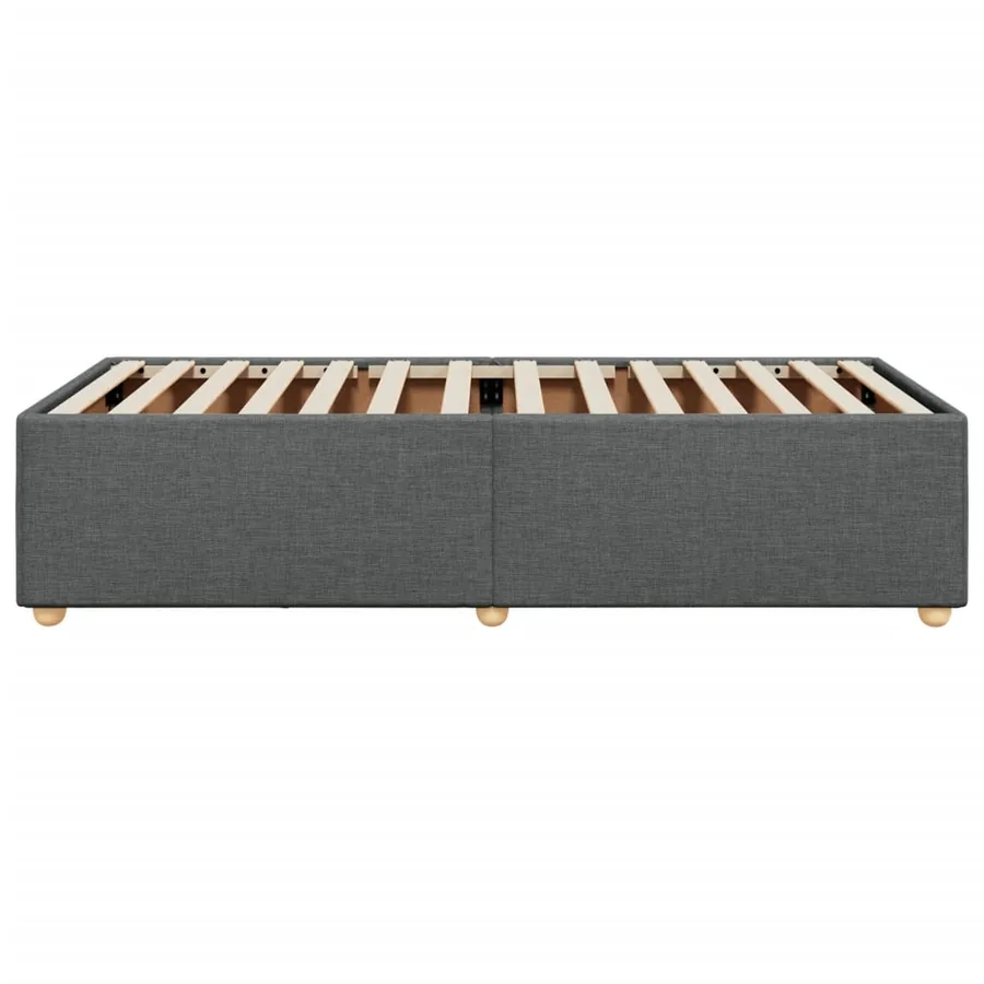 Cadre de lit sans matelas gris foncé 80x200 cm tissu - 5