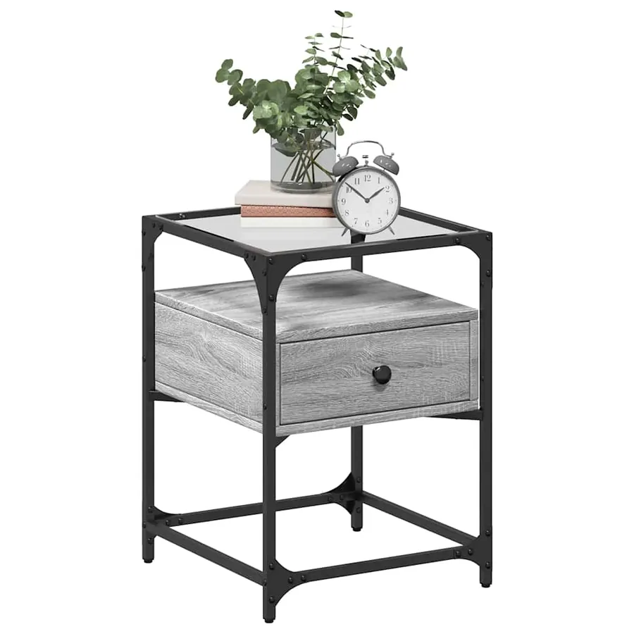 Tables de chevet 2 pcs sonoma gris 40x40x55 cm bois ingénierie - 3