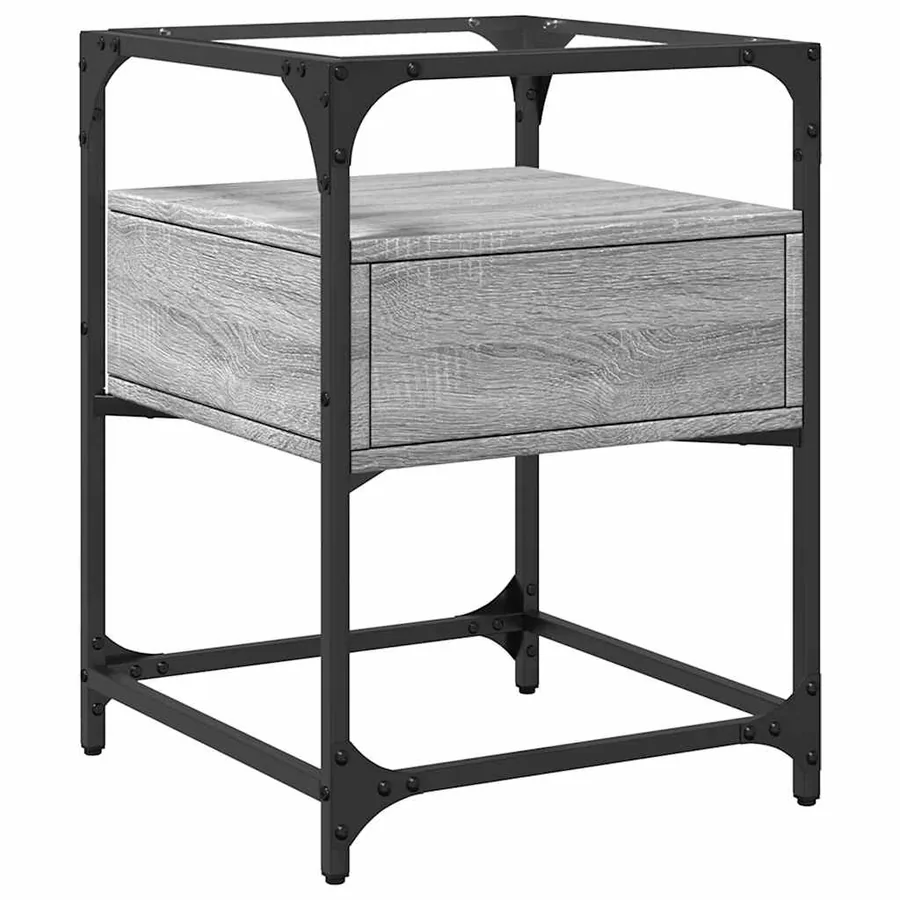 Tables de chevet 2 pcs sonoma gris 40x40x55 cm bois ingénierie - 7