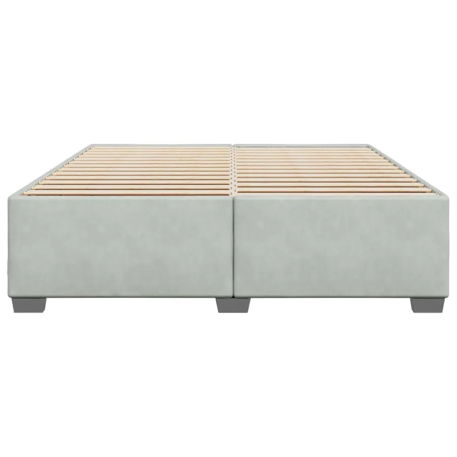Cadre de lit sans matelas gris clair 200x200 cm velours - 4