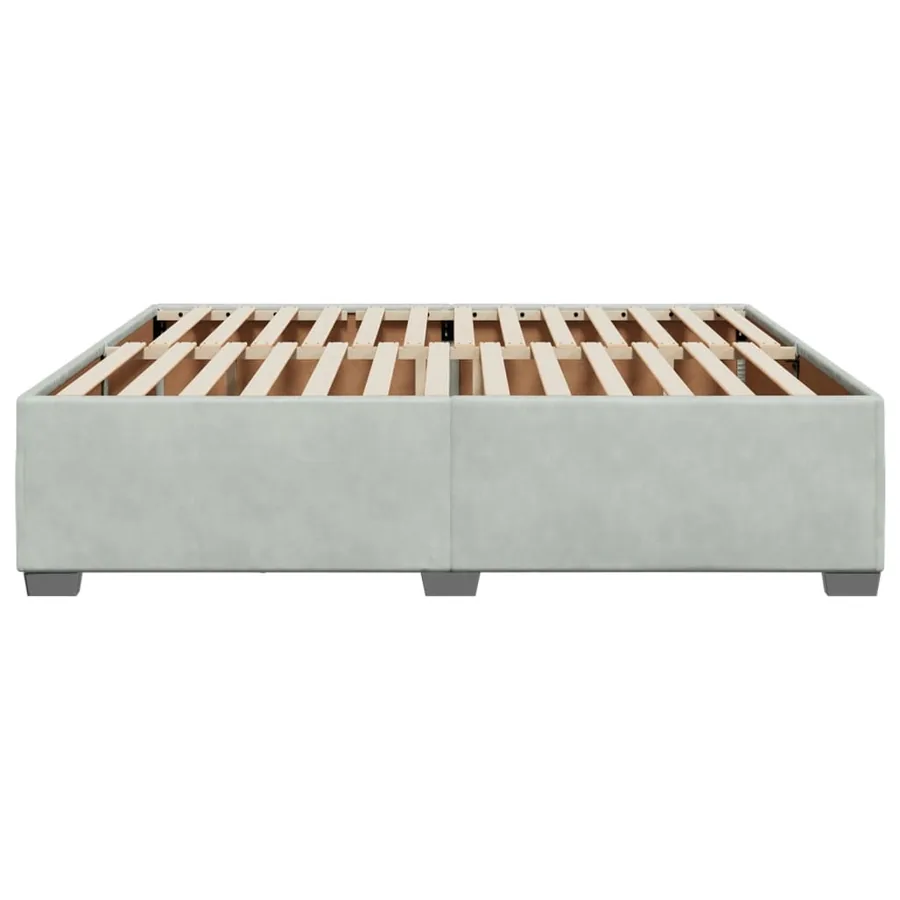 Cadre de lit sans matelas gris clair 200x200 cm velours - 5