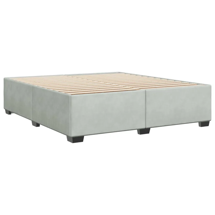 Cadre de lit sans matelas gris clair 200x200 cm velours - 6