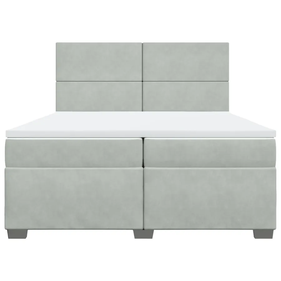 Sommier à lattes de lit et matelas Gris clair 200x200cm Velours - 4