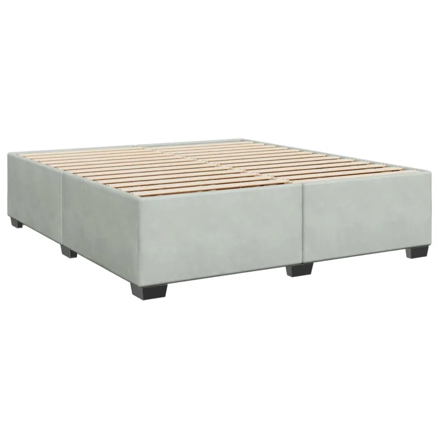 Sommier à lattes de lit et matelas Gris clair 200x200cm Velours - 5