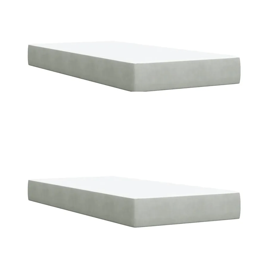Sommier à lattes de lit et matelas Gris clair 200x200cm Velours - 6
