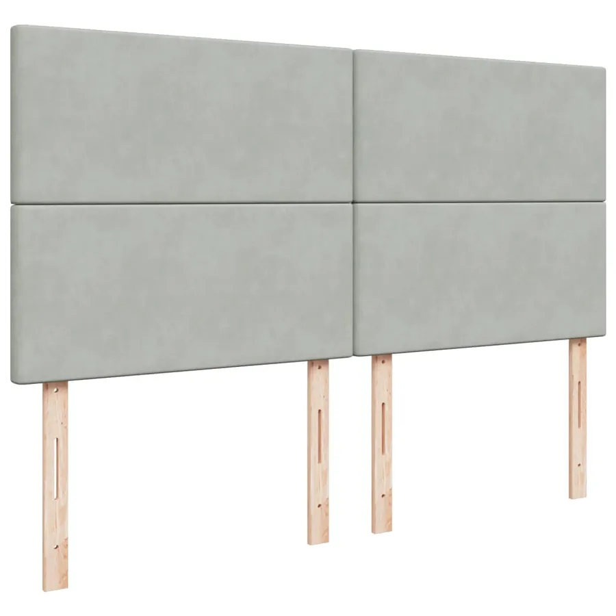 Sommier à lattes de lit et matelas Gris clair 200x200cm Velours - 8