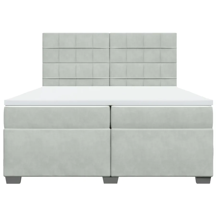 Sommier à lattes de lit et matelas Gris clair 200x200cm Velours - 6