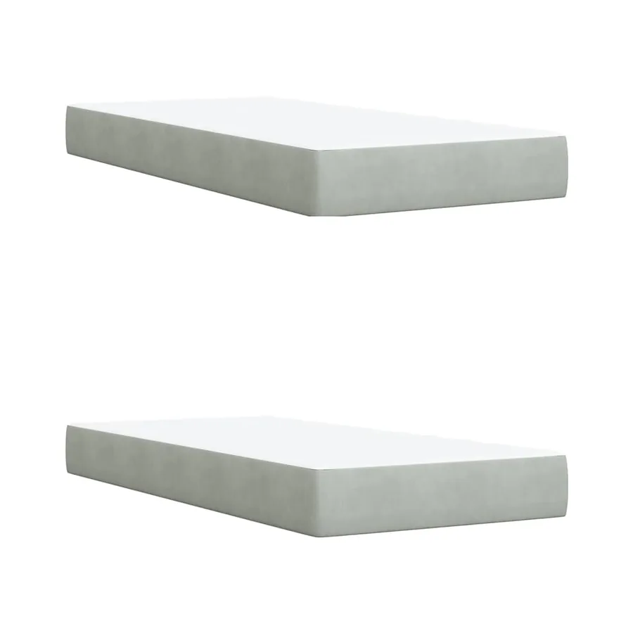 Sommier à lattes de lit et matelas Gris clair 200x200cm Velours - 9