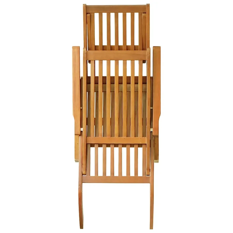 Chaise longue d'extérieur repose-pieds lot de 2 Acacia solide - 3