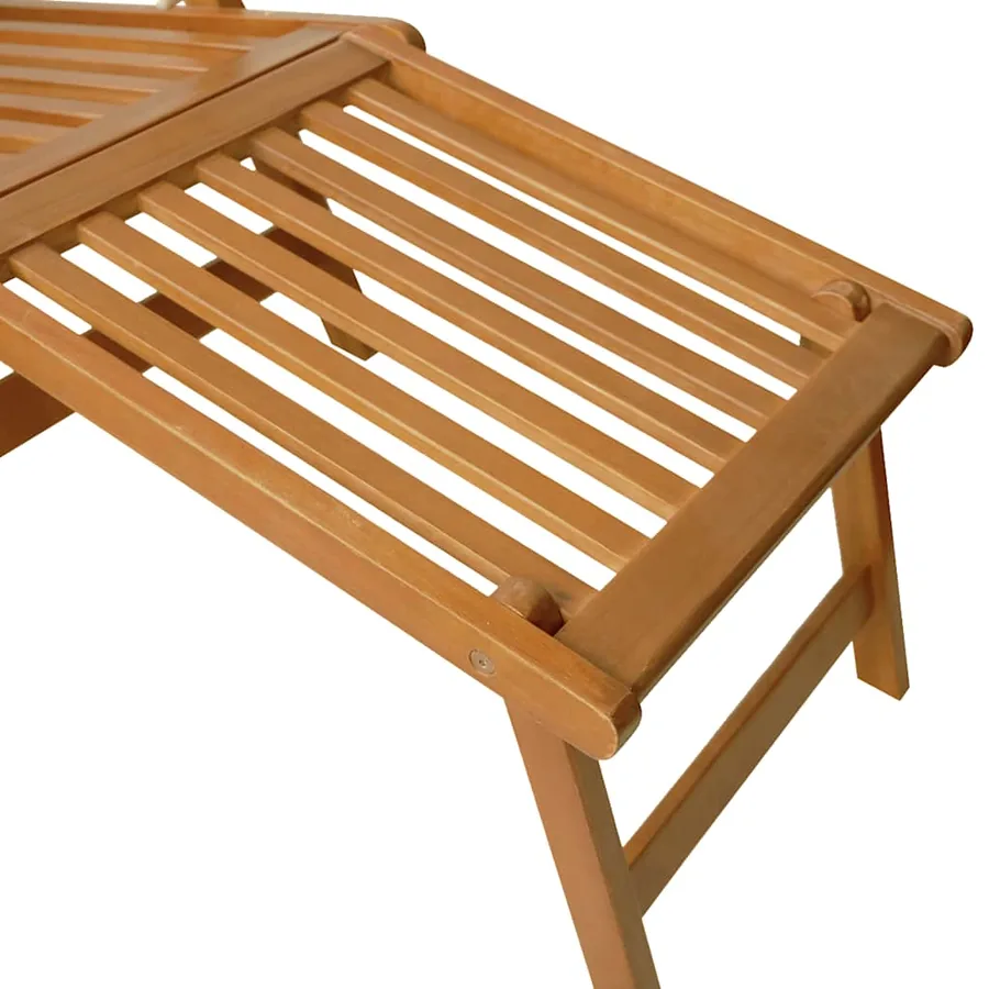 Outdoor sun lounger footstool set of 2 Solid acacia - 6