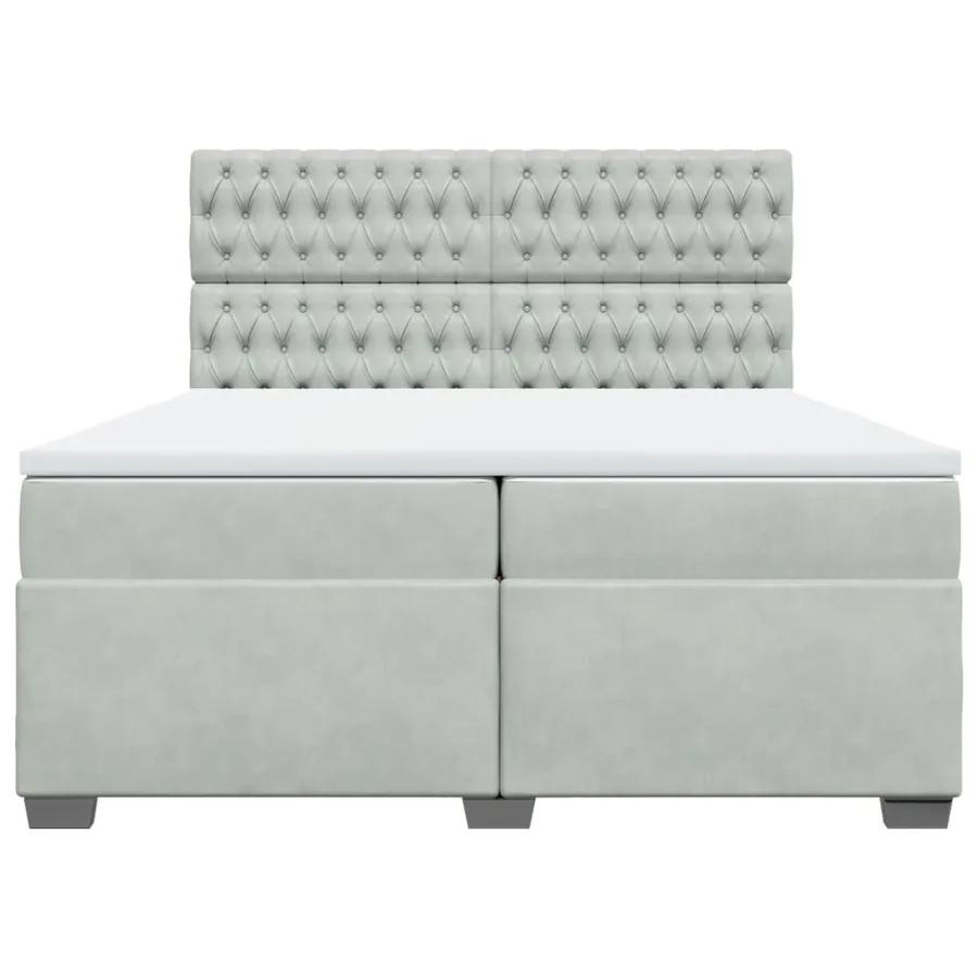 Sommier à lattes de lit et matelas Gris clair 200x200cm Velours - 4