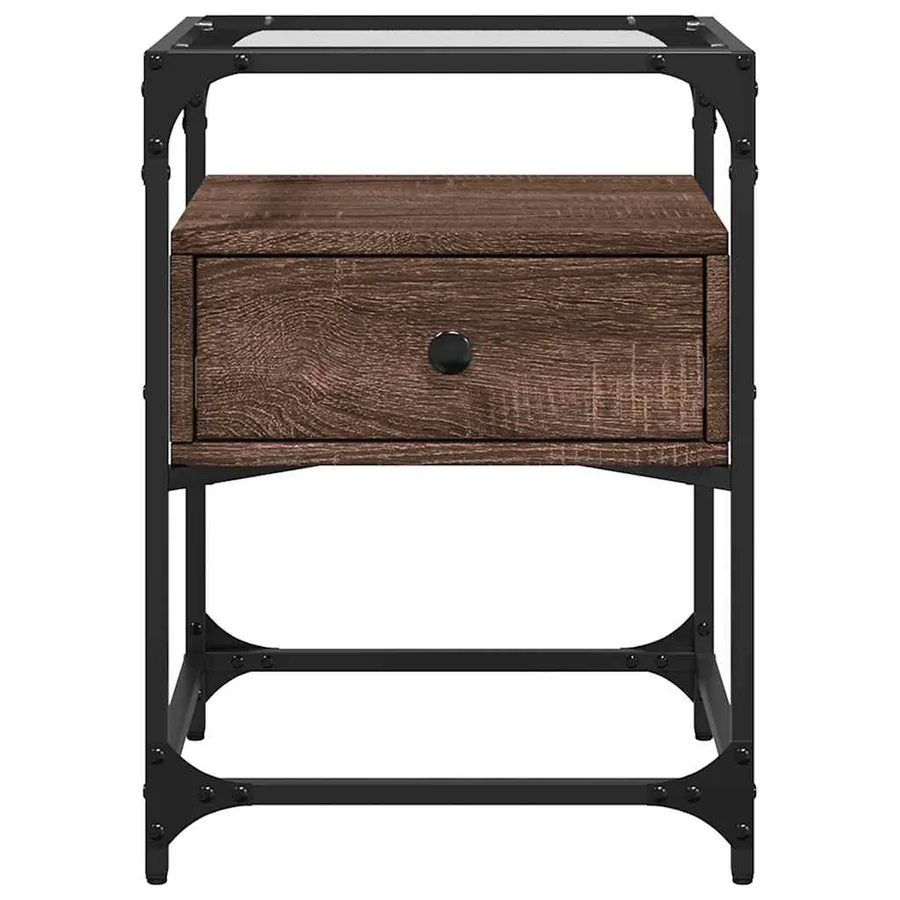 Tables de chevet 2pcs chêne marron 40x40x55cm bois d'ingénierie - 4
