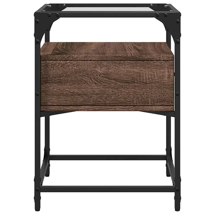 Tables de chevet 2pcs chêne marron 40x40x55cm bois d'ingénierie - 6