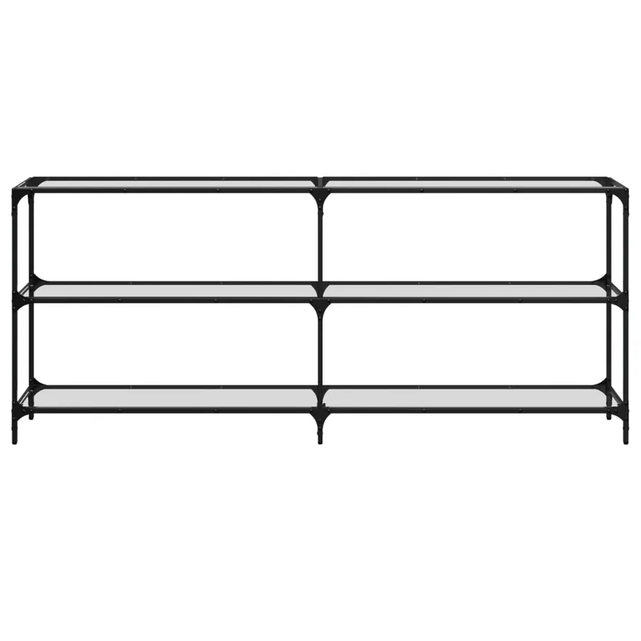 Table console avec dessus en verre transparent 194,5x30x81 cm - 4