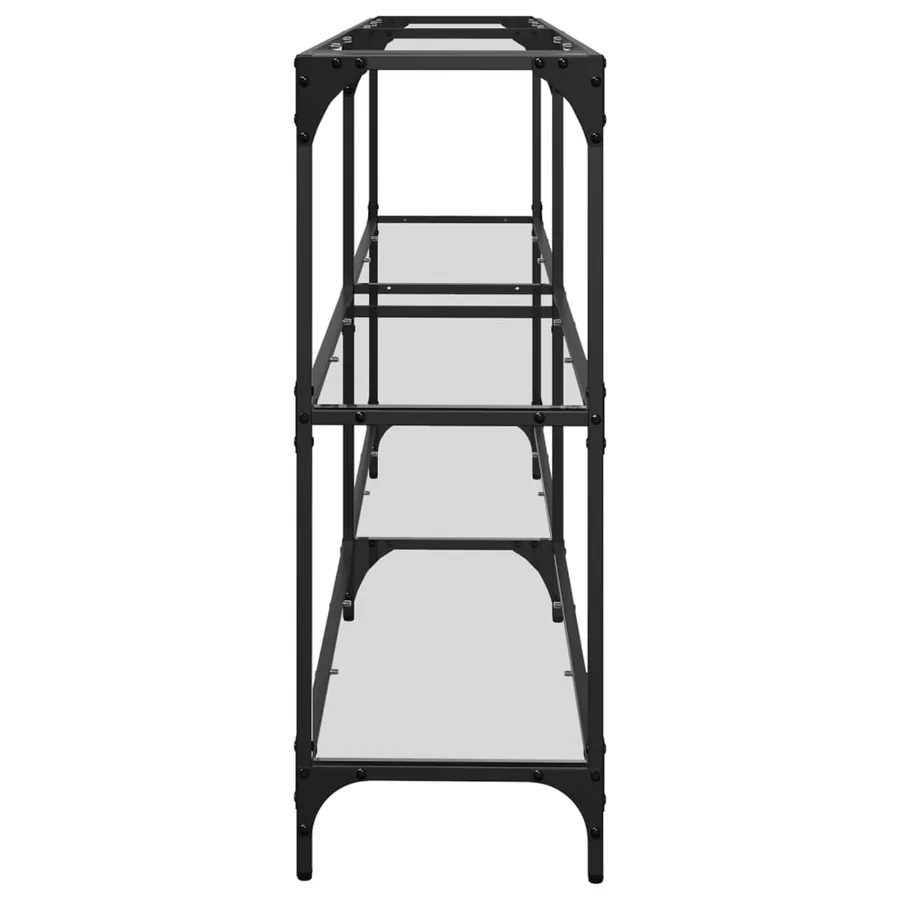 Table console avec dessus en verre transparent 194,5x30x81 cm - 5