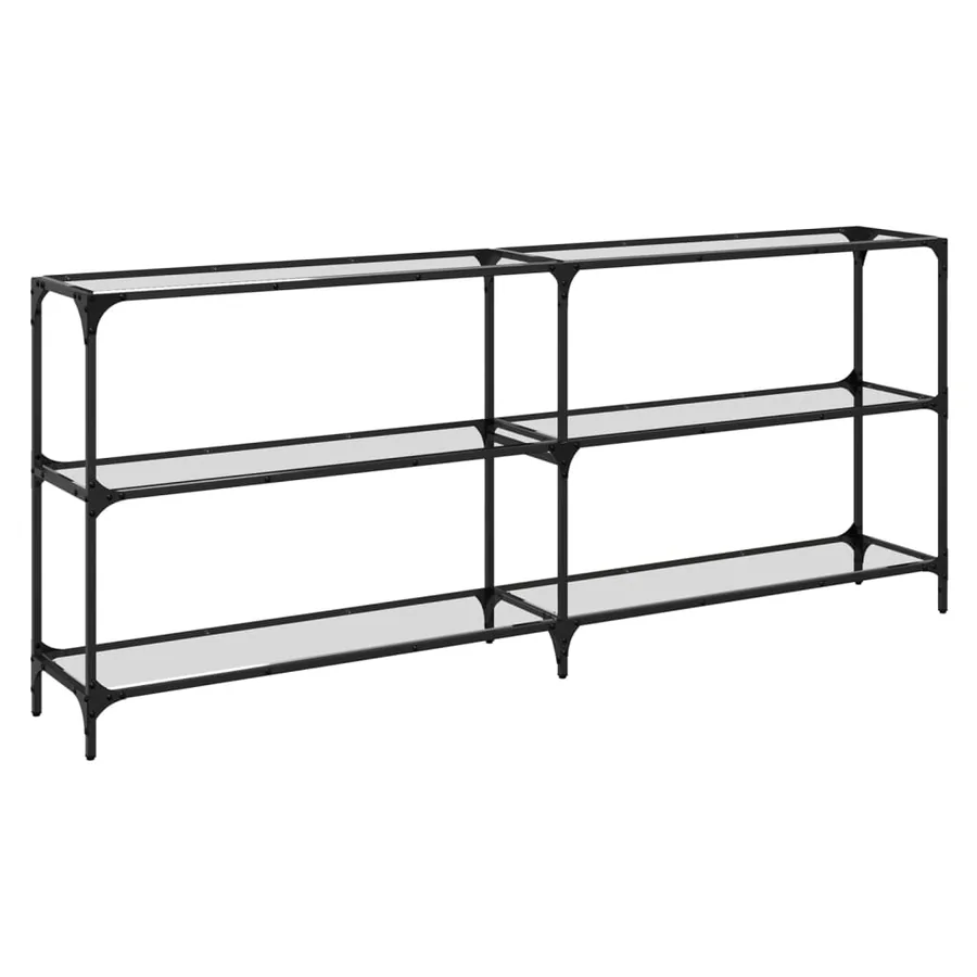 Table console avec dessus en verre transparent 194,5x30x81 cm - 6