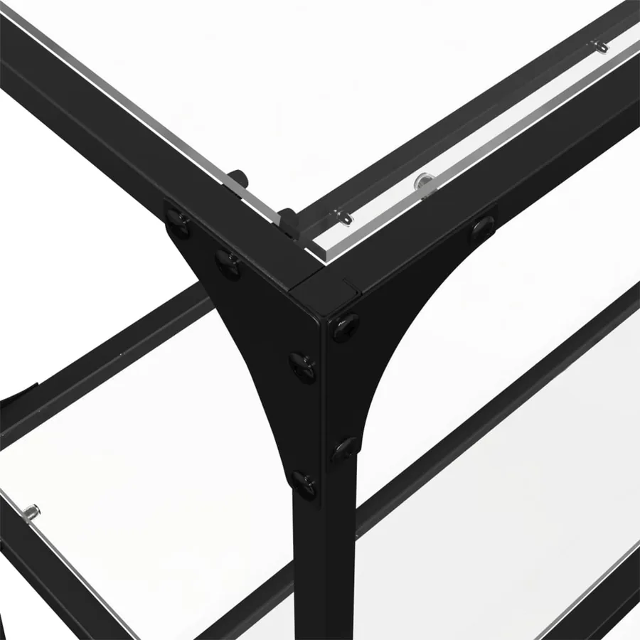 Table console avec dessus en verre transparent 194,5x30x81 cm - 8