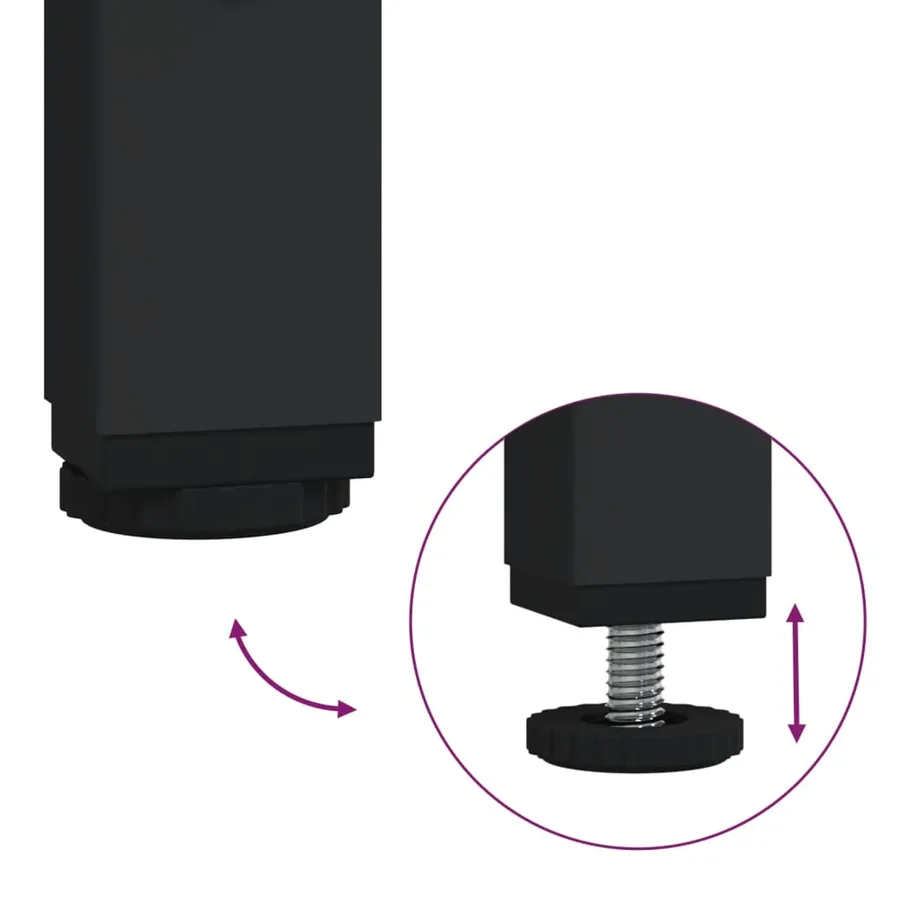 Table basse avec dessus en verre noir 98,5x50x45 cm acier - 7