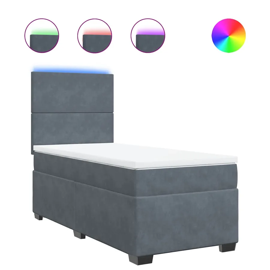 Sommier à lattes de lit avec matelas Gris foncé 100x200 cm - 2