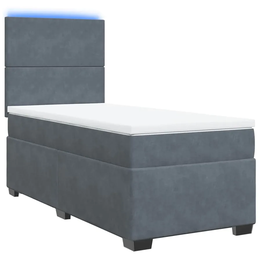 Sommier à lattes de lit avec matelas Gris foncé 100x200 cm - 3