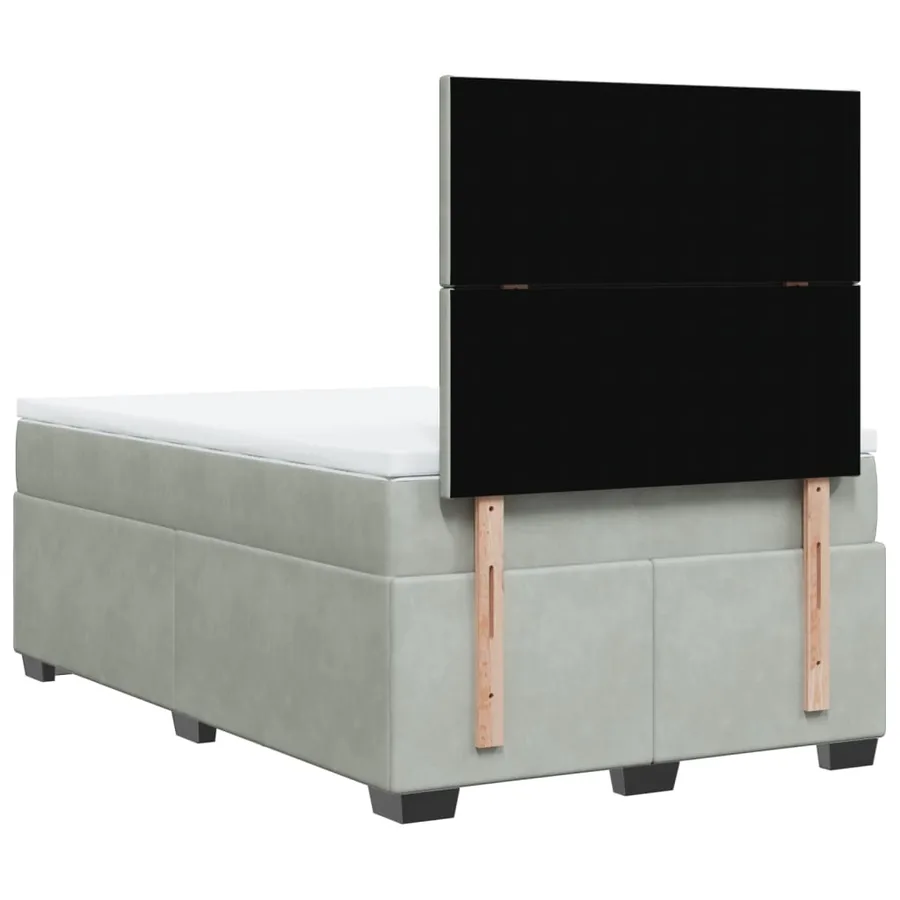 Sommier à lattes de lit et matelas Gris clair 120x200cm Velours - 12