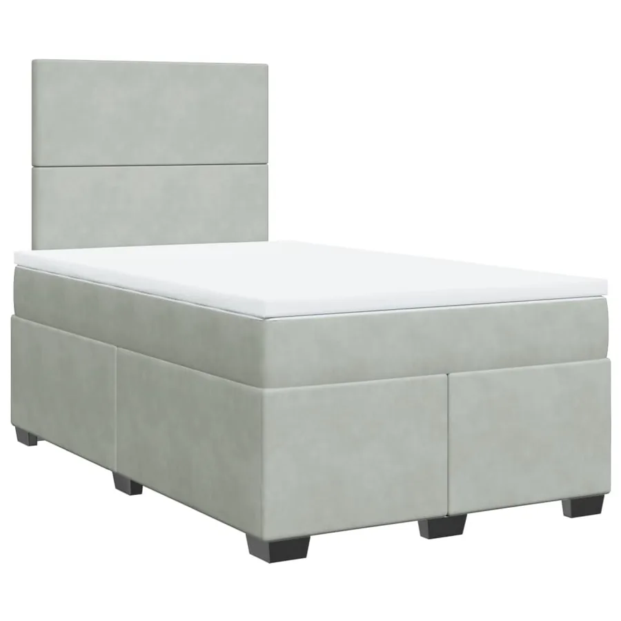 Sommier à lattes de lit et matelas Gris clair 120x200cm Velours - 3