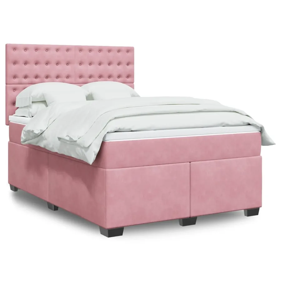 Sommier à lattes de lit avec matelas Rose 140x190 cm Velours