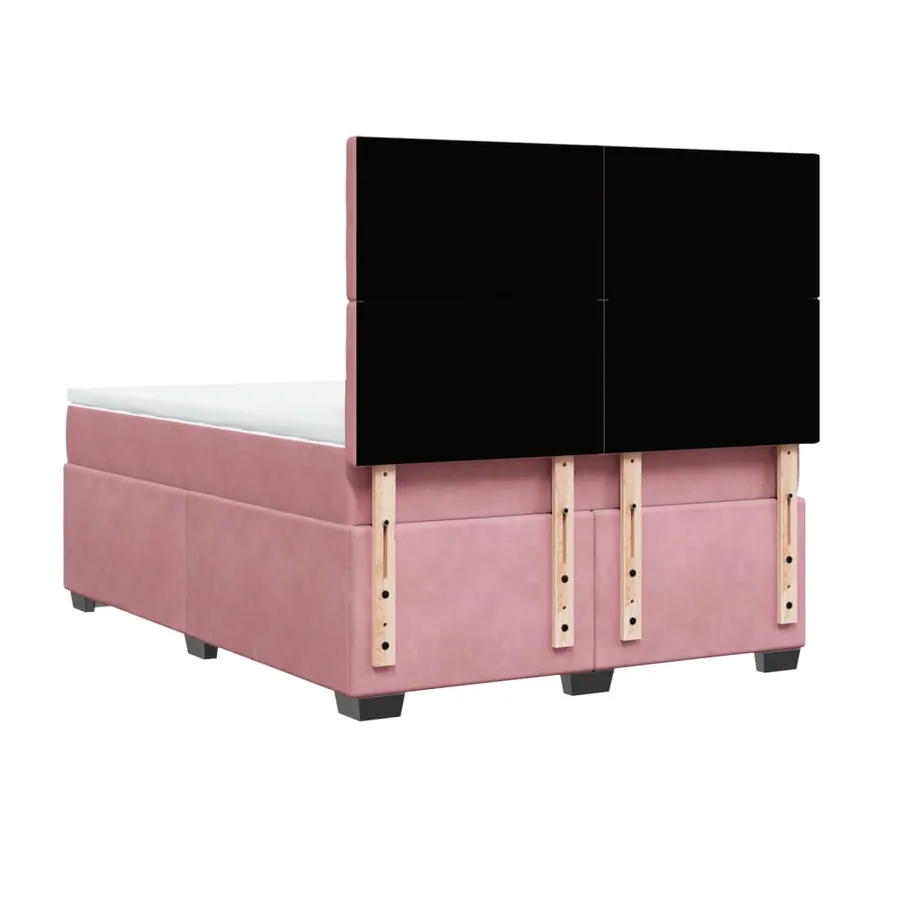 Sommier à lattes de lit avec matelas Rose 140x190 cm Velours - 10