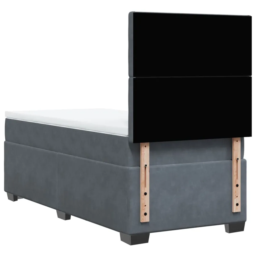 Sommier à lattes de lit avec matelas Gris foncé 100x200 cm - 10