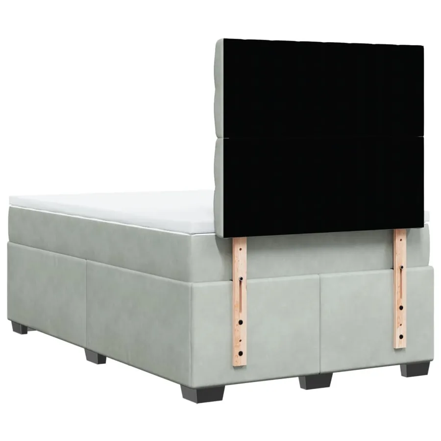 Sommier à lattes de lit et matelas Gris clair 120x200cm Velours - 12