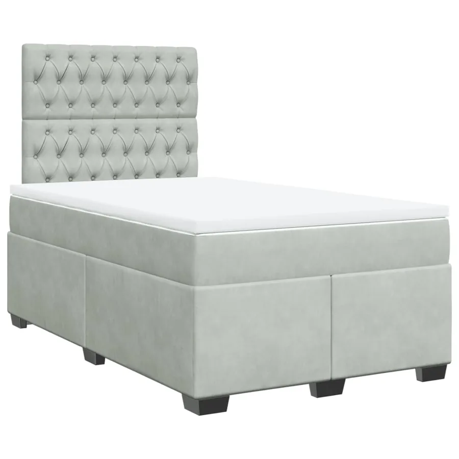 Sommier à lattes de lit et matelas Gris clair 120x200cm Velours - 3