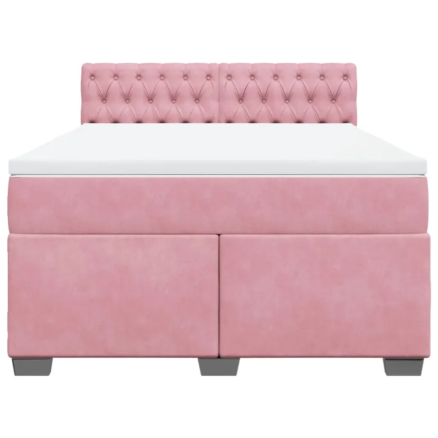 Sommier à lattes de lit avec matelas Rose 140x190 cm Velours - 6