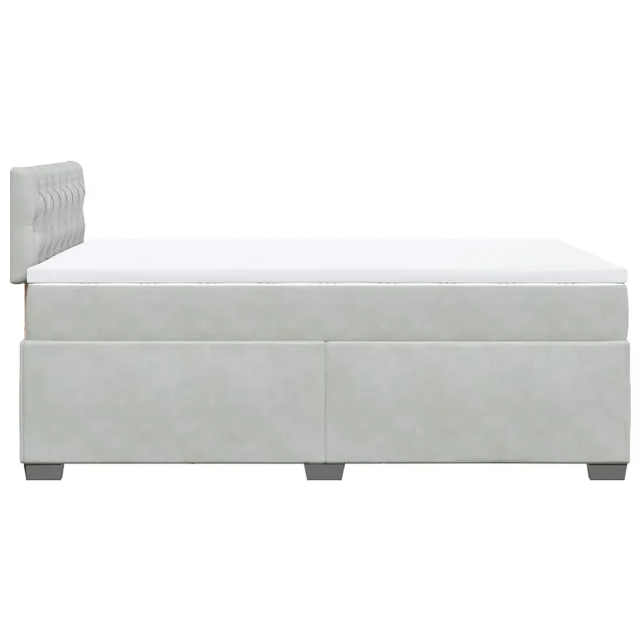 Sommier à lattes de lit et matelas gris clair 120x190cm velours - 11