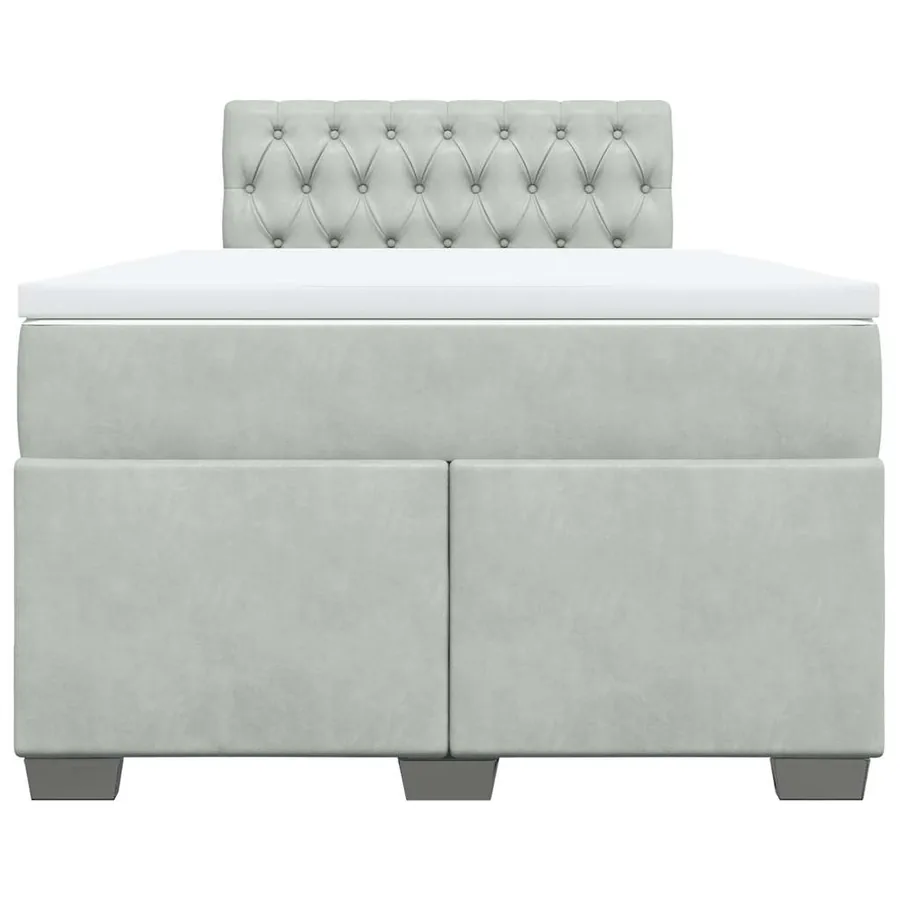 Sommier à lattes de lit et matelas gris clair 120x190cm velours - 6