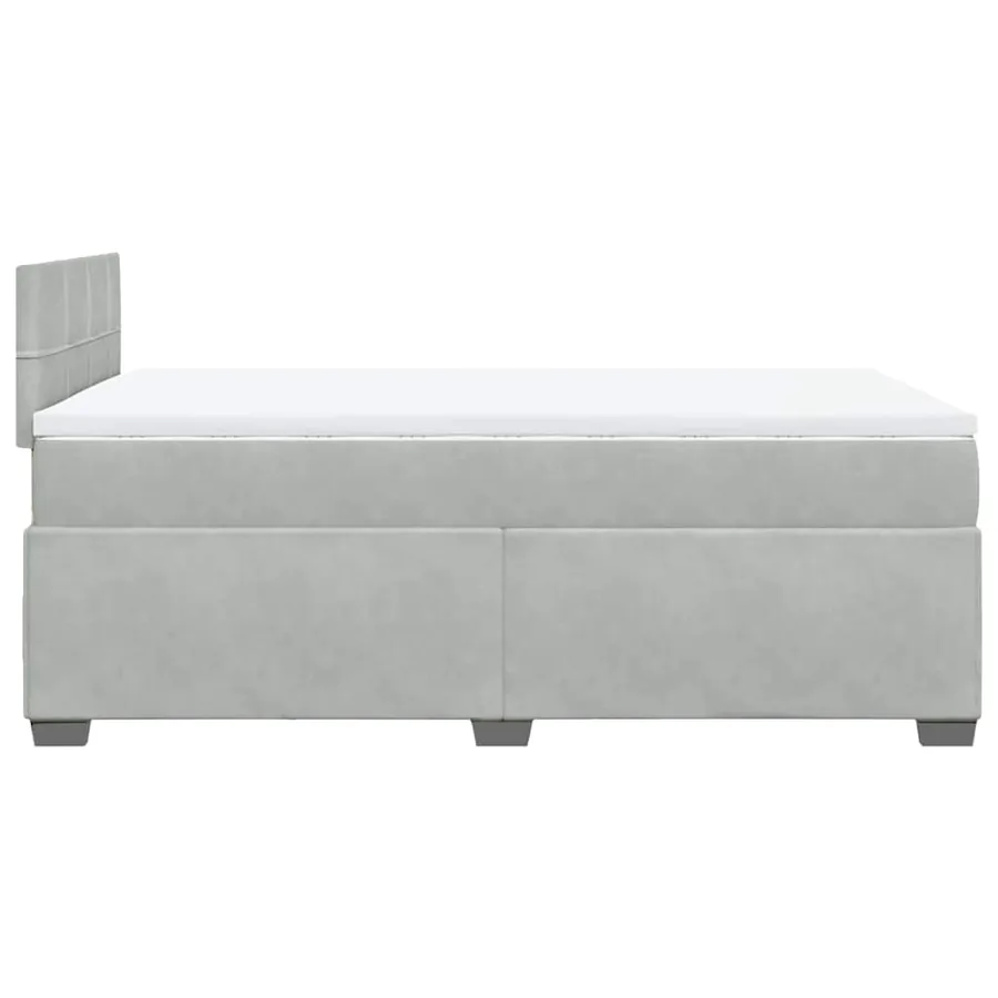 Sommier à lattes de lit et matelas gris clair 120x190cm velours - 11
