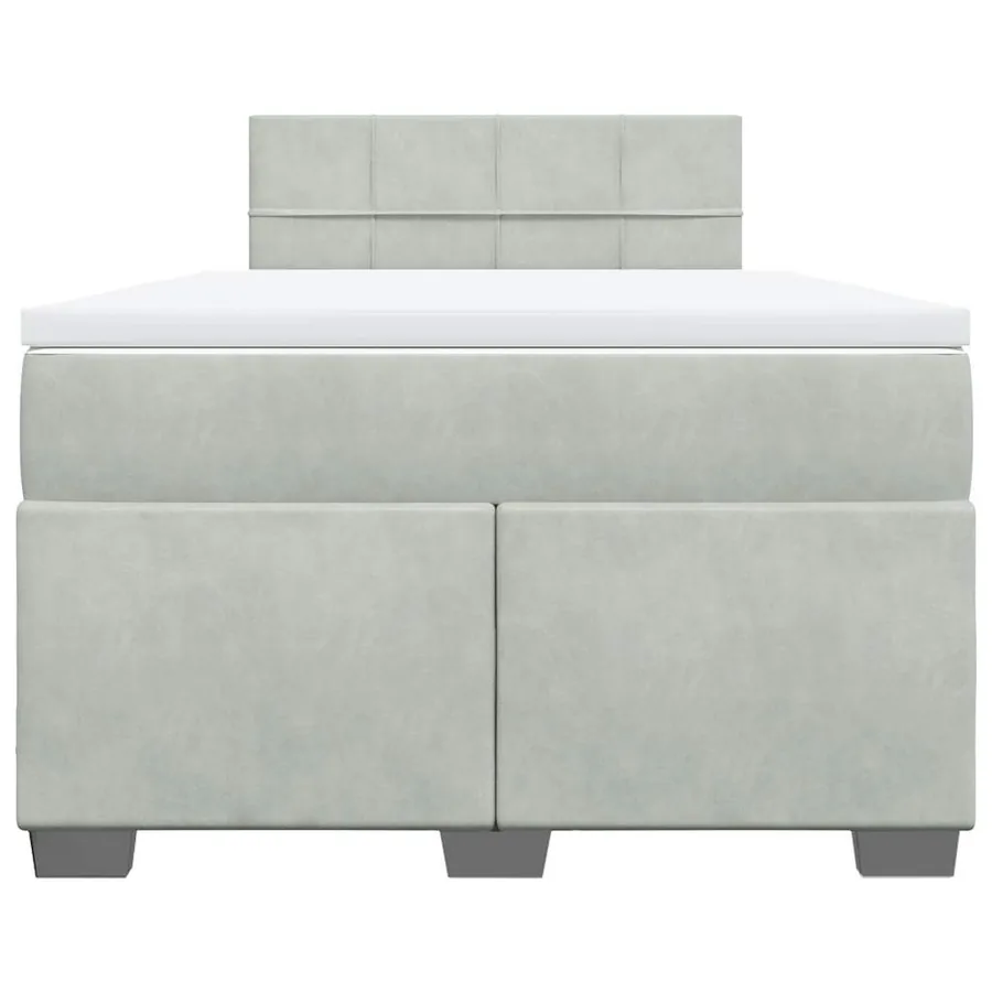 Sommier à lattes de lit et matelas gris clair 120x190cm velours - 6