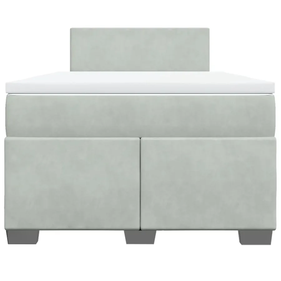 Sommier à lattes de lit et matelas gris clair 120x190cm velours - 4