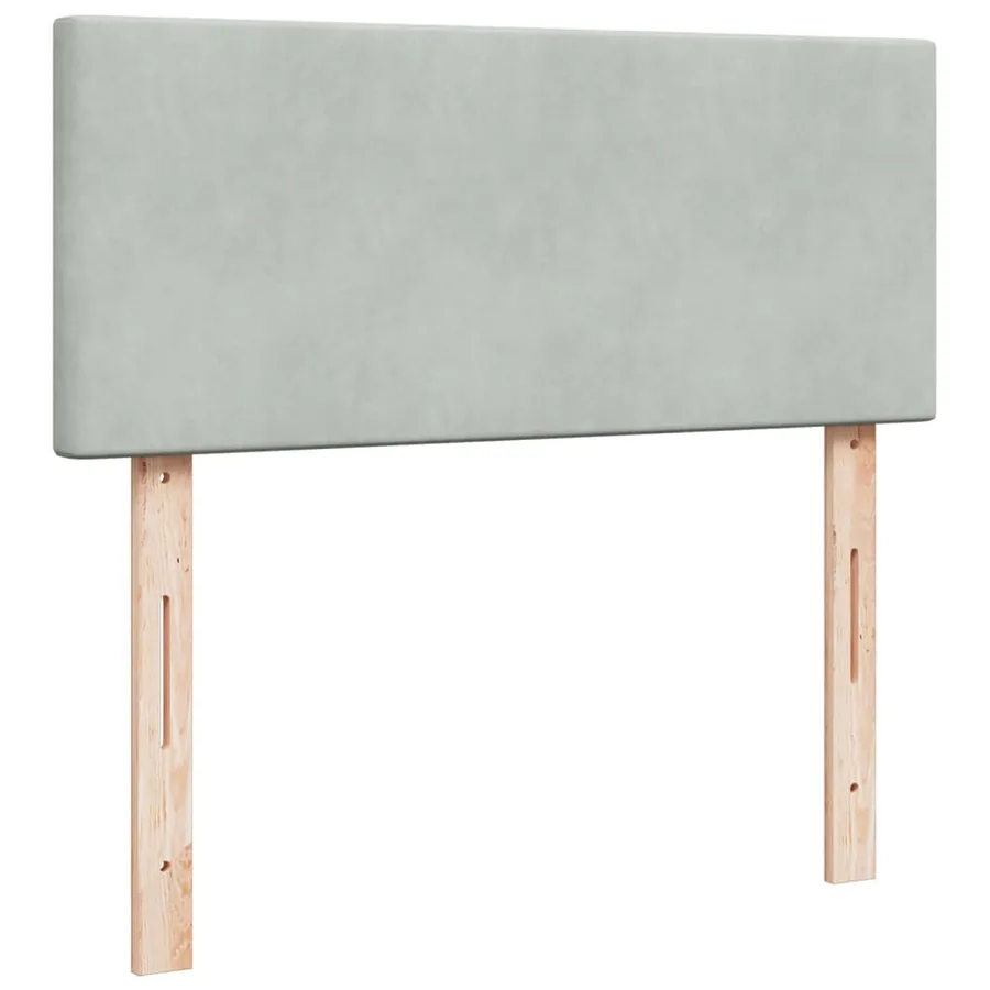 Sommier à lattes de lit et matelas gris clair 120x190cm velours - 8