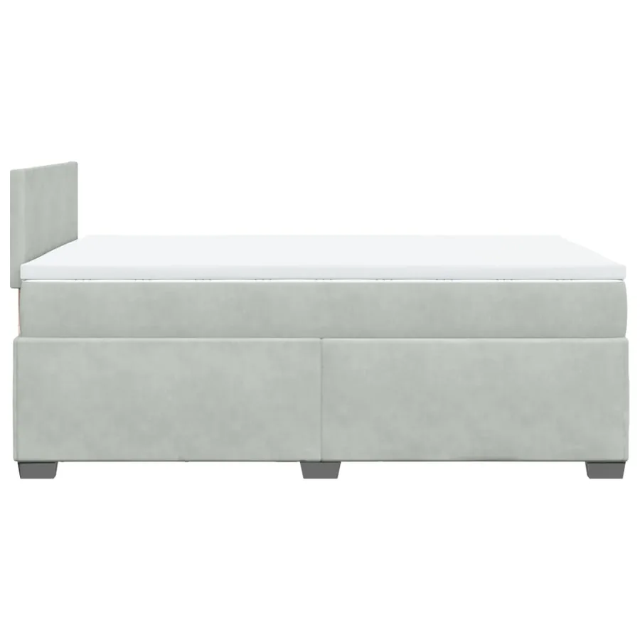 Sommier à lattes de lit et matelas gris clair 120x190cm velours - 9