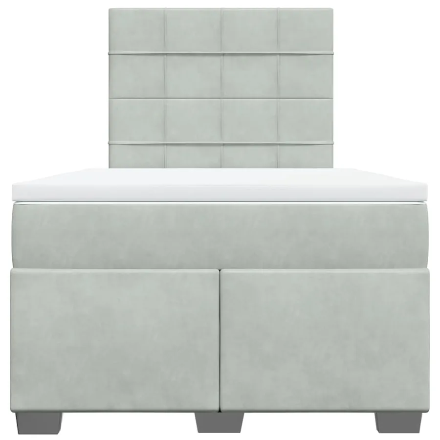 Sommier à lattes de lit et matelas gris clair 120x190cm velours - 4