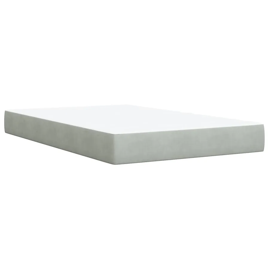 Sommier à lattes de lit et matelas gris clair 120x190cm velours - 6