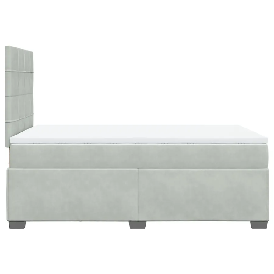 Sommier à lattes de lit et matelas gris clair 120x190cm velours - 9