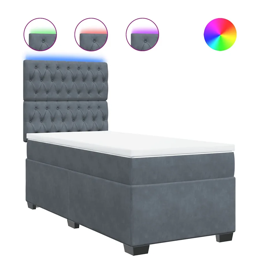 Sommier à lattes de lit avec matelas Gris foncé 100x200 cm - 2