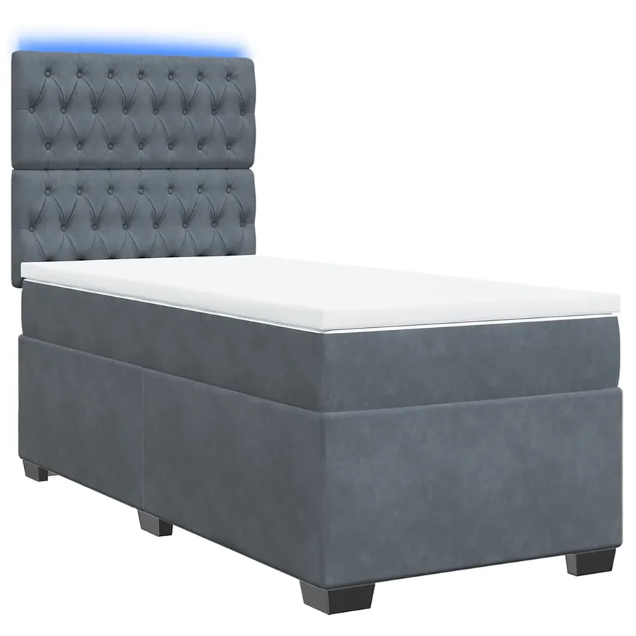 Sommier à lattes de lit avec matelas Gris foncé 100x200 cm - 3