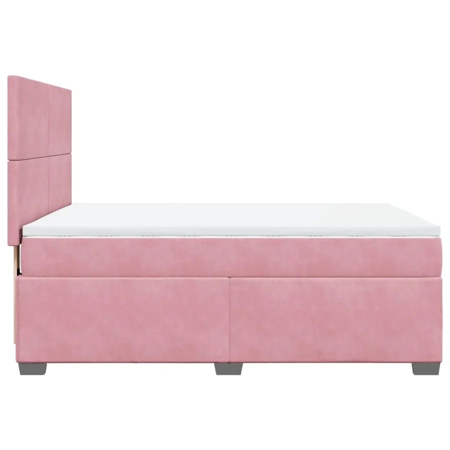 Sommier à lattes de lit avec matelas Rose 140x190 cm Velours - 11