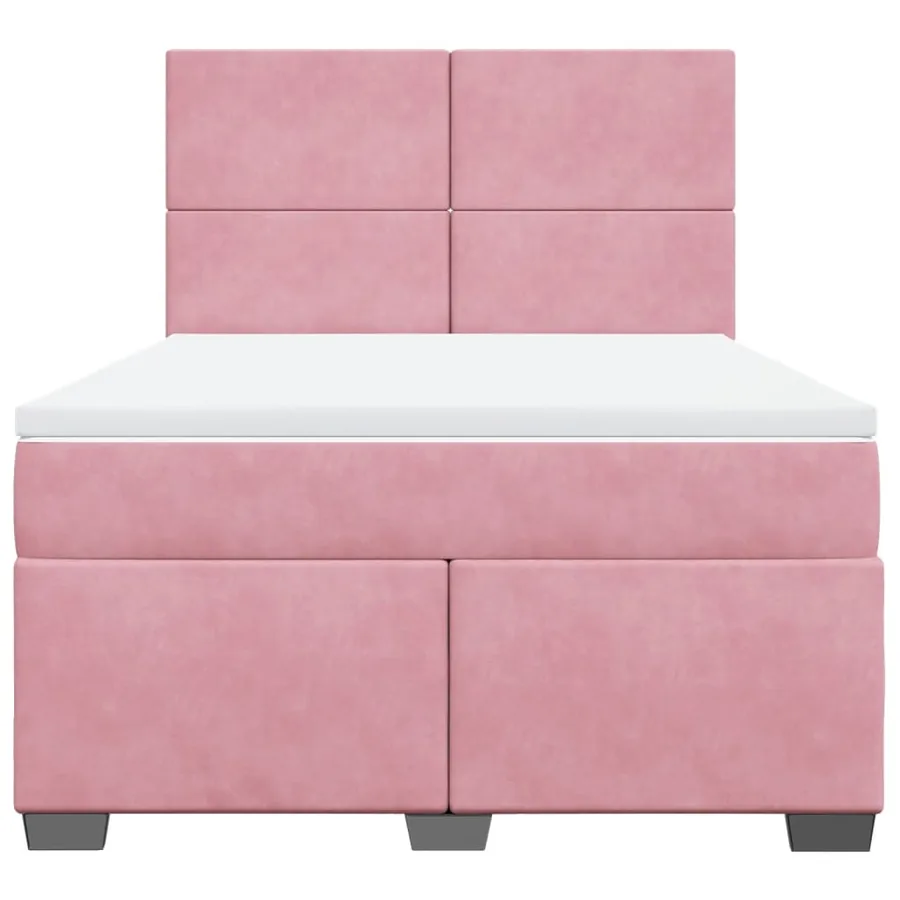 Sommier à lattes de lit avec matelas Rose 140x190 cm Velours - 6