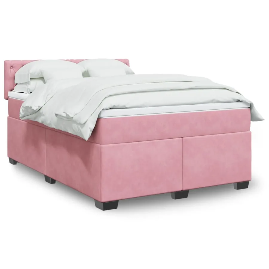 Sommier à lattes de lit avec matelas Rose 140x190 cm Velours