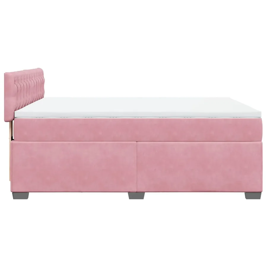 Sommier à lattes de lit avec matelas Rose 140x190 cm Velours - 9