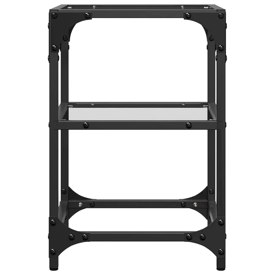 Table basse avec dessus en verre transparent 30x30x45 cm acier - 4