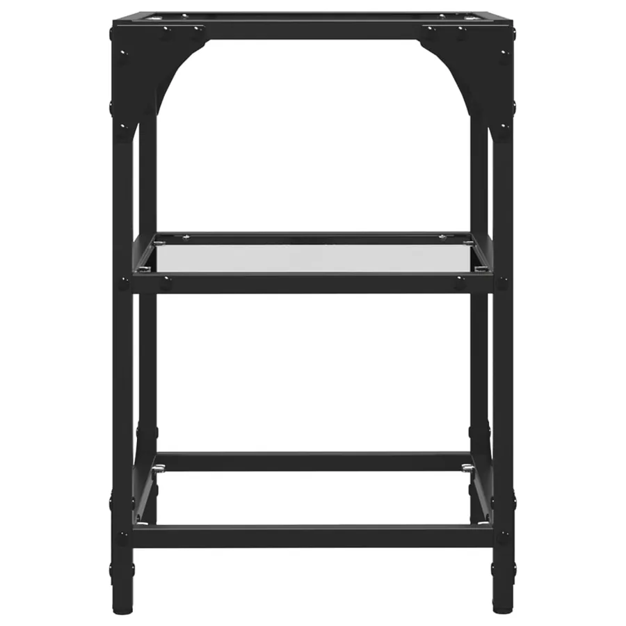 Table basse avec dessus en verre transparent 30x30x45 cm acier - 5